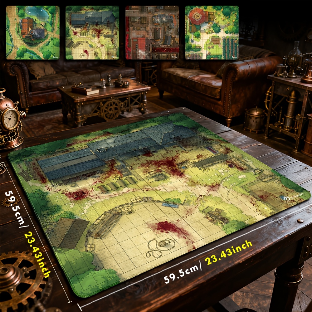 DND Village Terrain Mat, Printed Rubber Battle Mat
