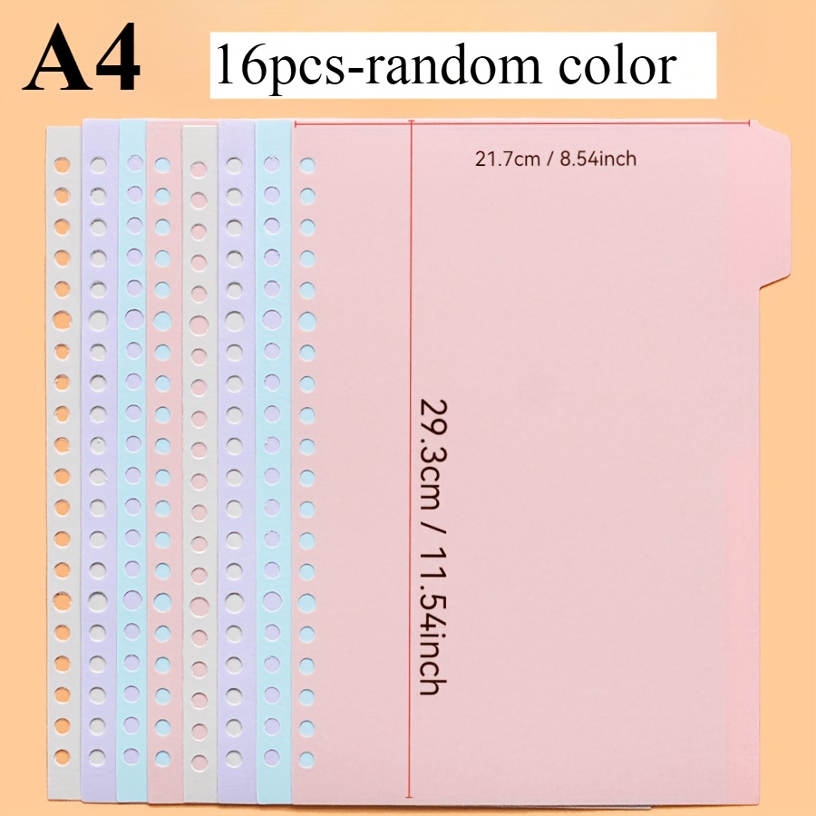 TEMU 16pcs Plastic Binder Index Separator Page, Loose Leaf Notebook Supplies, Suitable For Schools, Offices, And Organization - Bookmarks And Binder