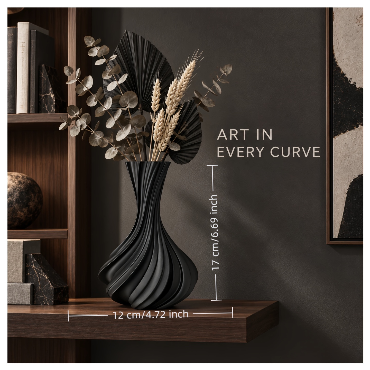 TEMU 1pc 3d Printed Volta Dried Flower Vase, Ideal /hotel/home Ornament, Perfect For Christmas, Halloween, Thanksgiving Party Gifts And Decorations,