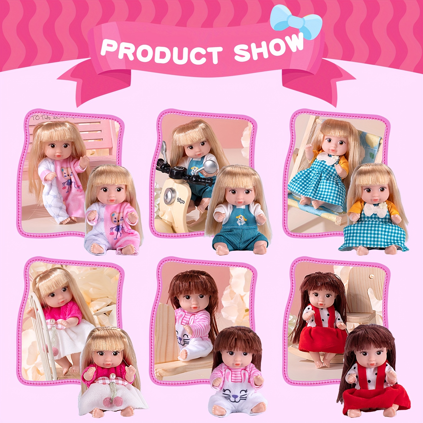 6pcs 4 inch toy set realistic baby doll handmade - Temu South Africa