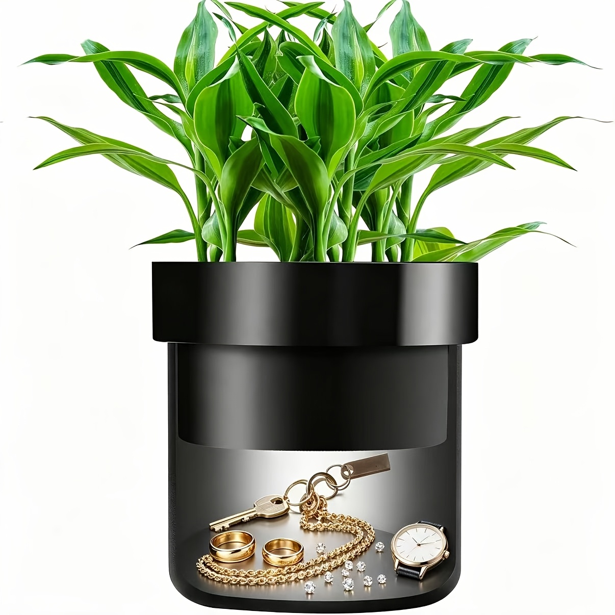 TEMU Fun Flowerpot Safe, Decorative Flowerpot Box, Suitable For Storing Keys Or , Ideal For Office Or Home Decoration Or As A Gift.