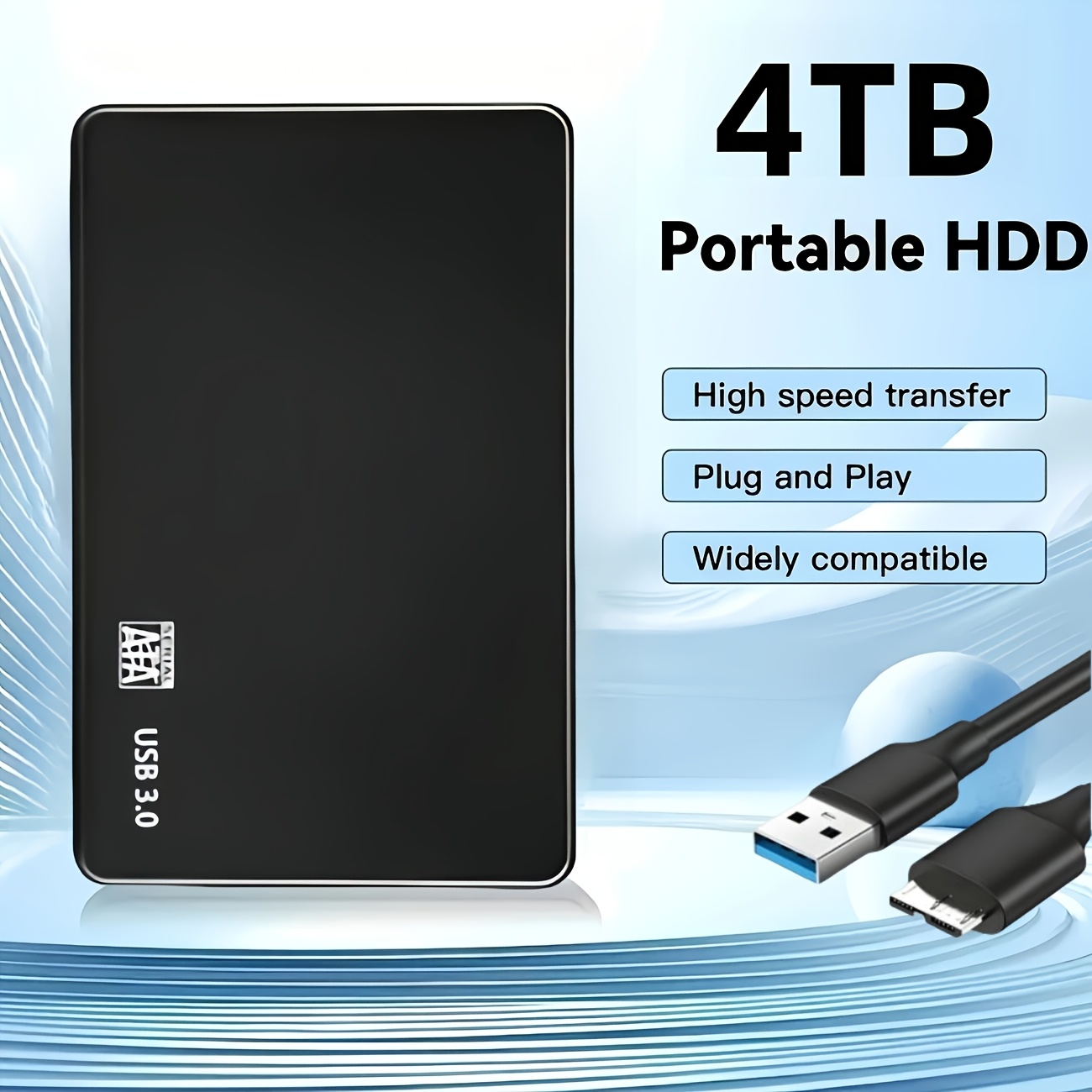 new high speed external hdd 4tb large capacity external hard drive usb3 0 high speed transfer laptop storage expansion and backup plug and play  