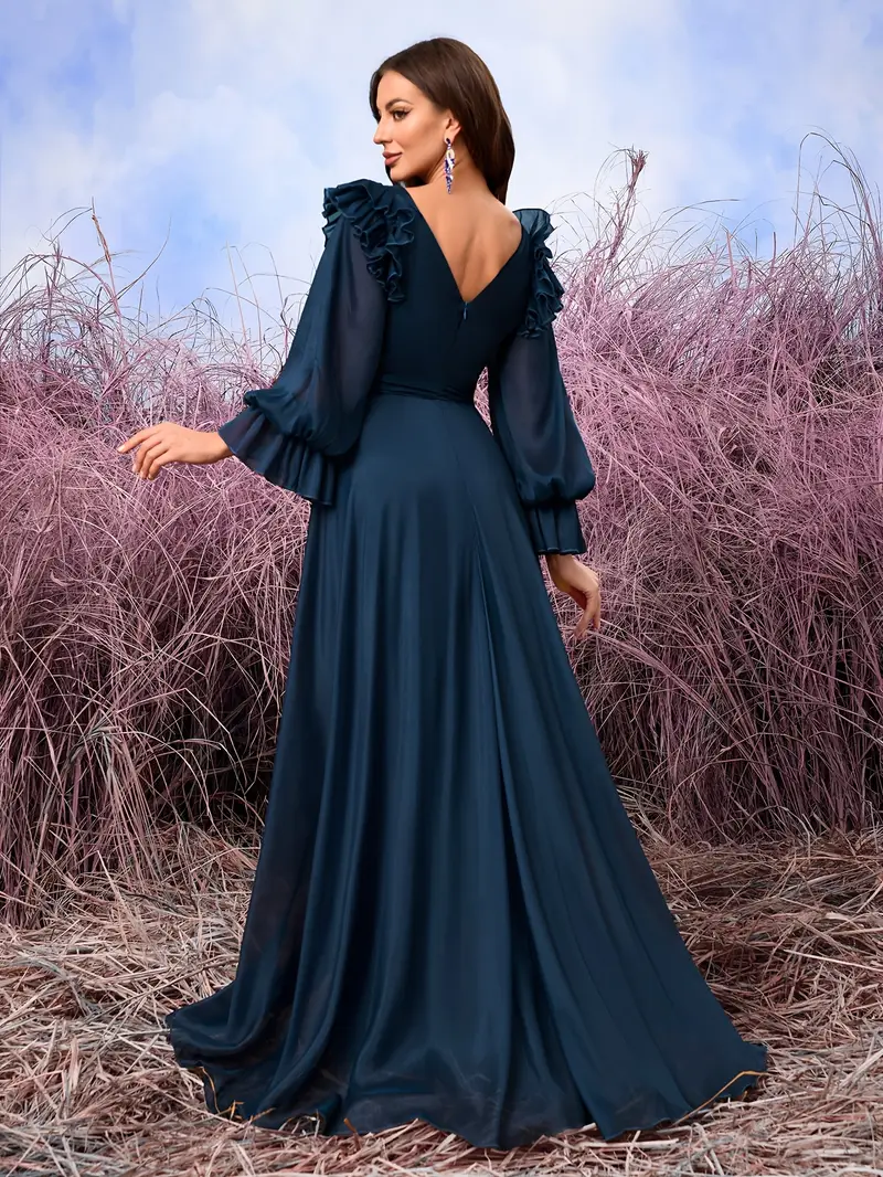 chiffon v neck lantern sleeve ruched craft waist tie - Temu Spain chiffon v neck lantern sleeve ruched craft waist tie - Temu Spain