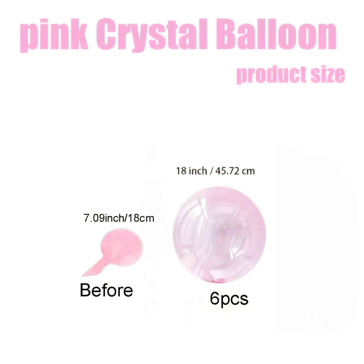 Image of 6pcs 18-inch Pink Bobo Ball Aluminum Film Balloon Set Camping Party Decoration Arrangement Party Decoration Wedding Birthday Party Decoration Supplies