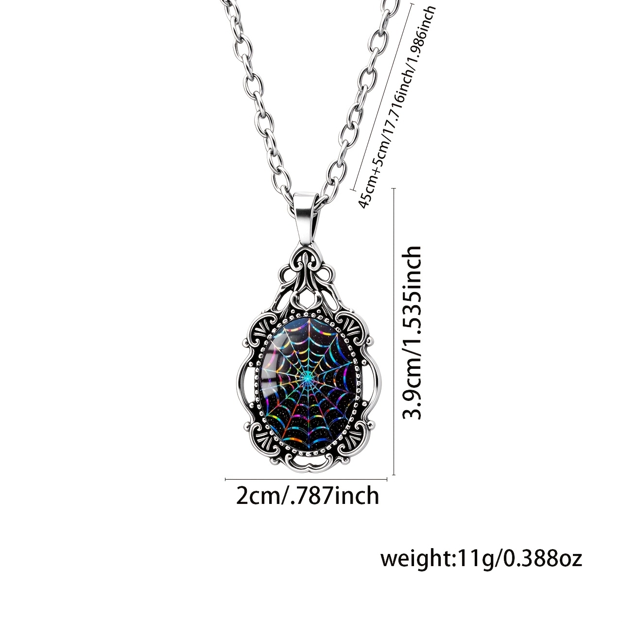 Laser Spider Web Pendant Necklace, Halloween Style