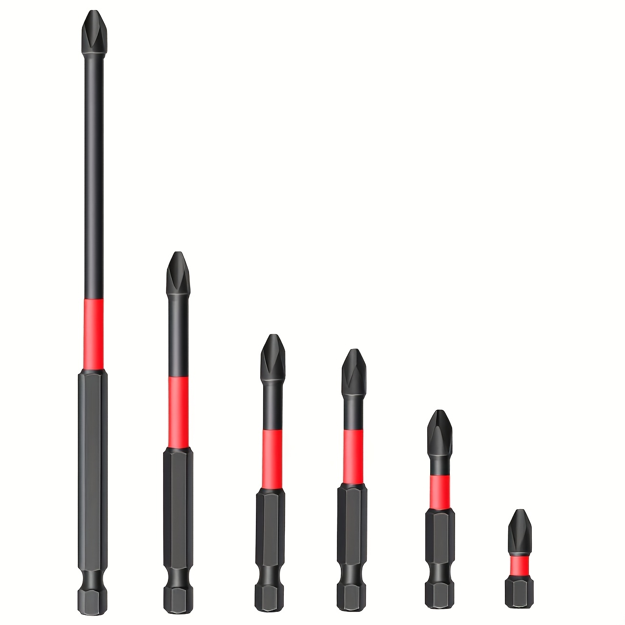 6pcs Set Of Magnetic Screwdriver Drill Bits, High Torque, S2 Steel Material, Quick Change Design, 1/4 "handle, , Suitable For Electric And Manual Drills