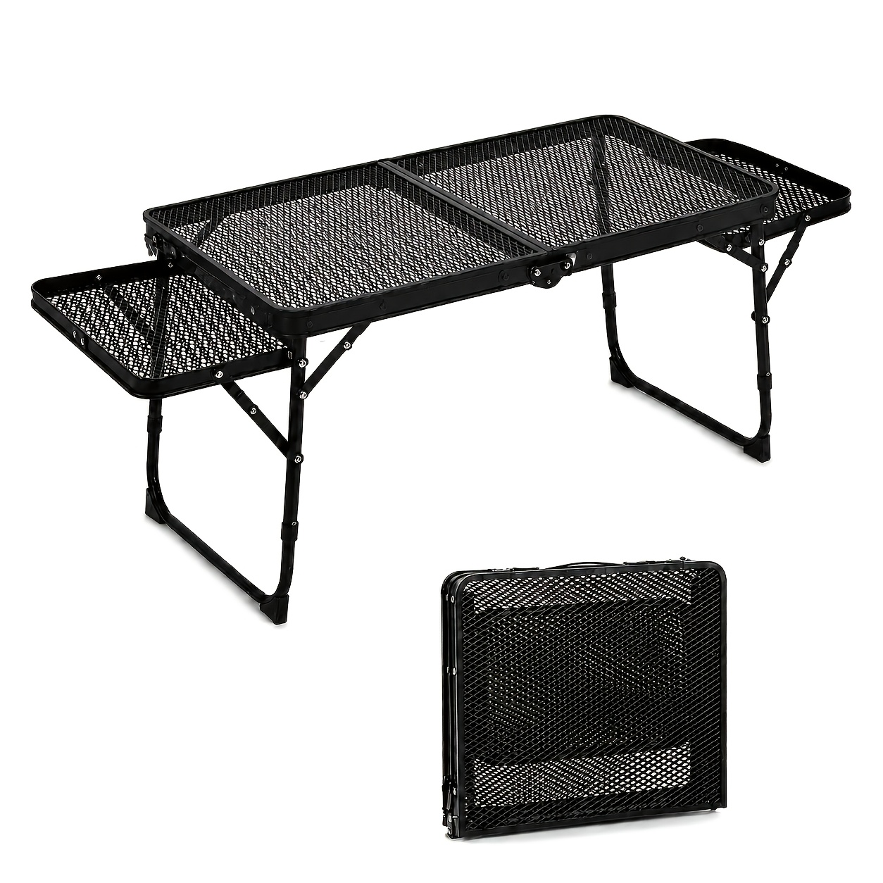 Image of Outdoor Folding Mesh Table, Vendor Display Table, Portable Market Stall Table, Folding Camping Table, Quick-fold, 50kg Load Capacity, For Camping, Market Stalls, Food Display And Merchandisers