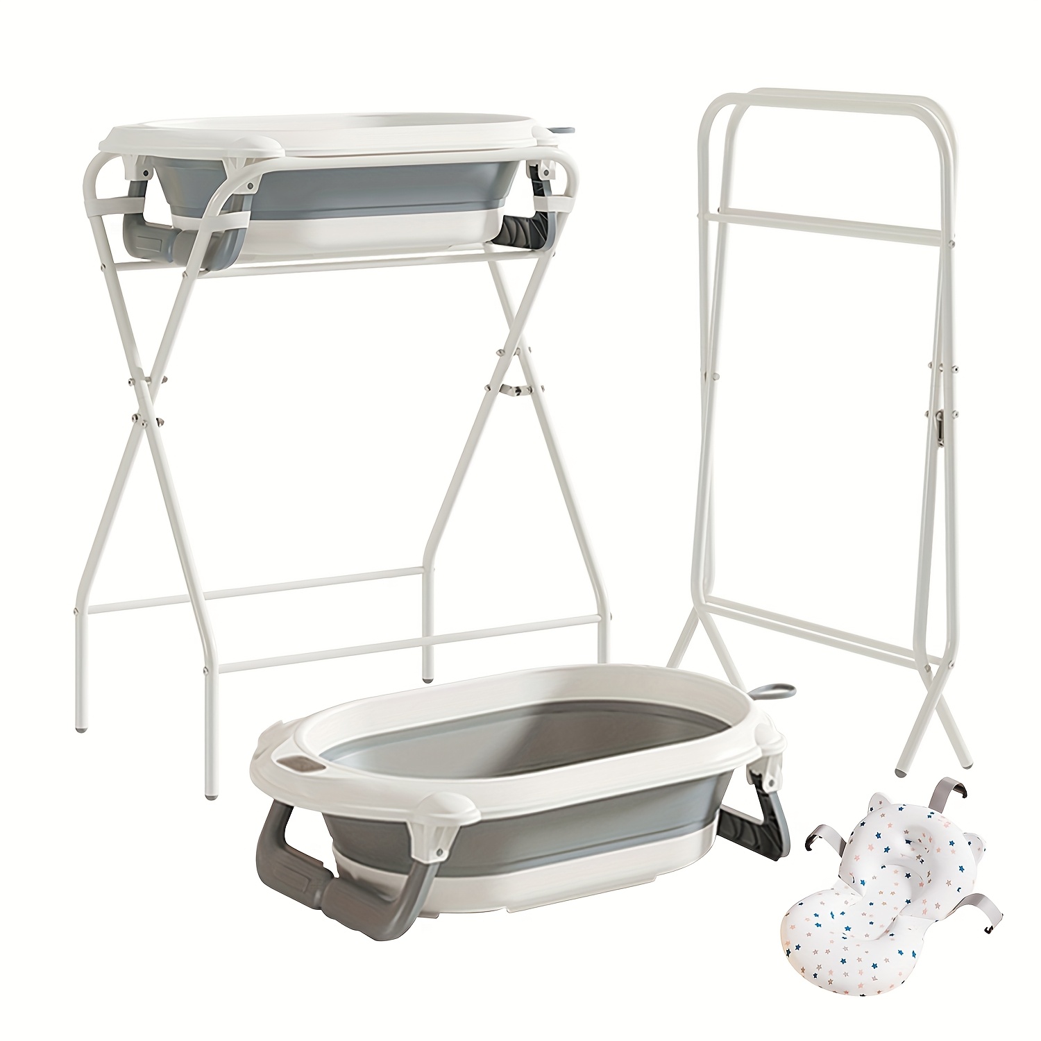 E-shop Babybadewanne mit Ständer - Babybadewanne mit Ständer, Badewannensitz und Ablaufsystem - für die Dusche geeignet - Geeignet für Neugeborene -