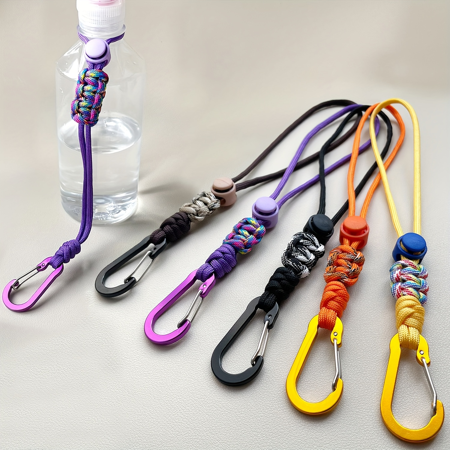 single piece portable water container drink lanyard backpack key accessory essential item for travel and hiking water bottle clip keychain aluminum alloy hook lanyard