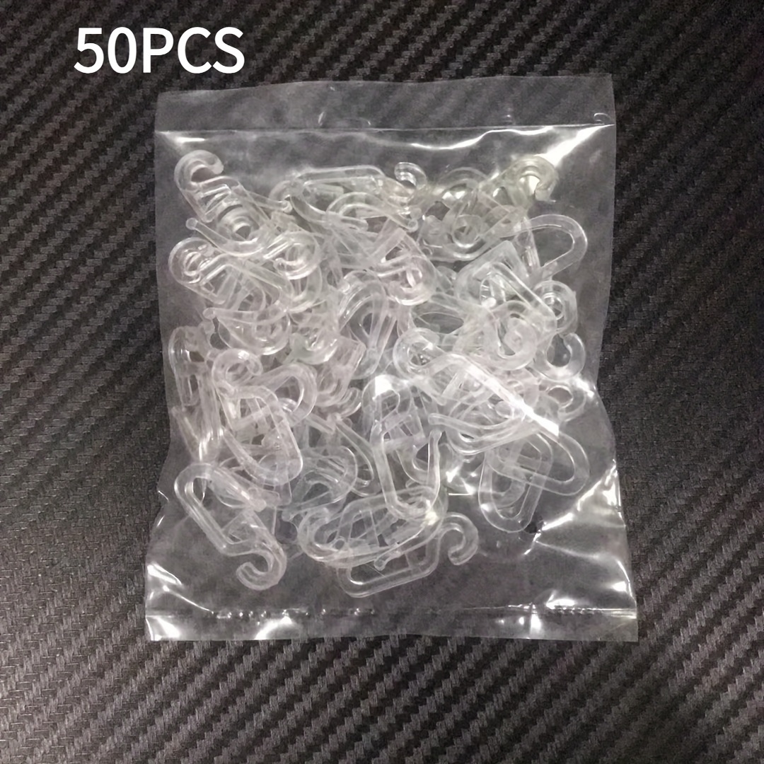 50pcs White Ceiling-mounted Curtain Hooks - Durable Plastic Contemporary Design, For Curtains & Drapes, Hanging Rings For Home Decor, Ceiling Curtain Rods, Sleek Hook , Features, Utility Hooks