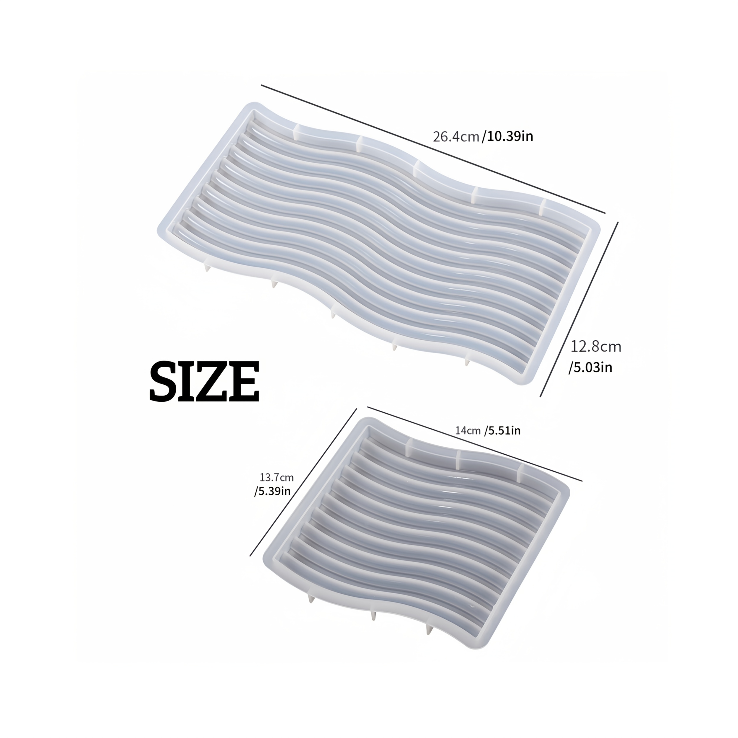TEMU 2pcs Plaster Wave Tray Silicone Mold, Clay Molds, Coasters & Ornament Making Tools, Decorative Casting Molds For Home Decoration Diy Concrete