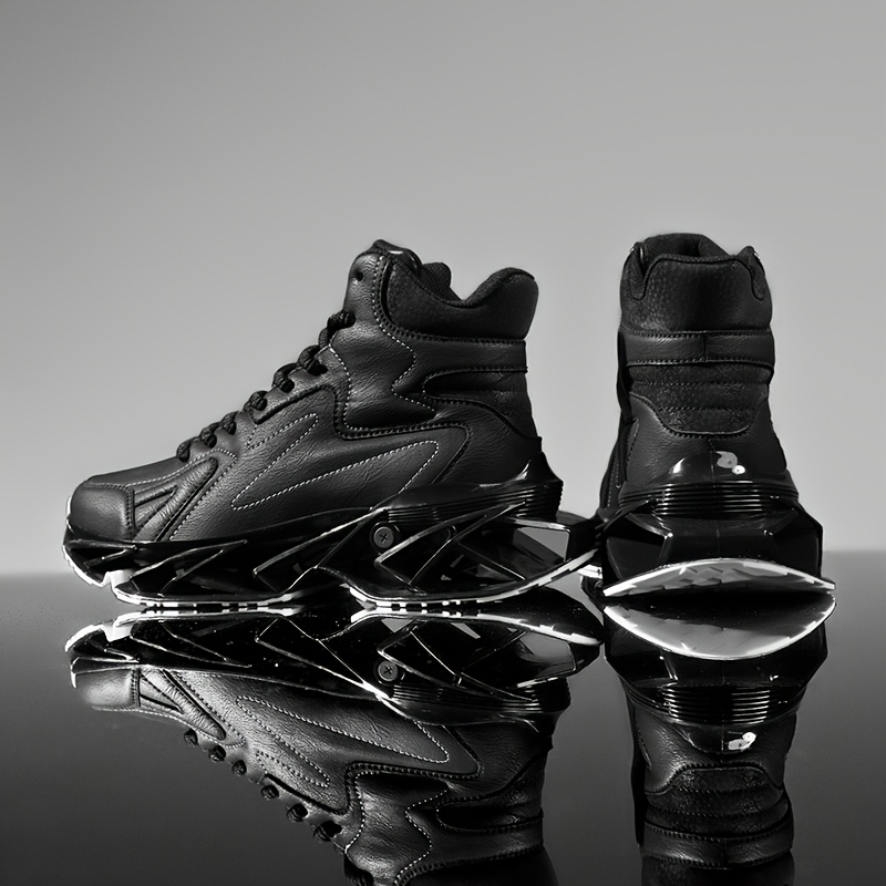 Men'S Exclusive Design Blade Sole Sneakers: Featuring a Physical Blade Sole, Mechanical Cushioning, And Rebound Technology. Trendy Sports Shoes + Everyday High-Top Street Shoes. Made of Synthetic, Easy to Clean, And Versatile for Various Settings