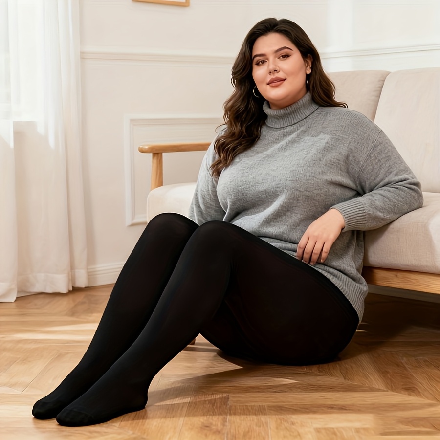 womens plus size black tights velvet 120d high waist high elastic tight stockings anti ladder base layer fashionable and versatile for daily use