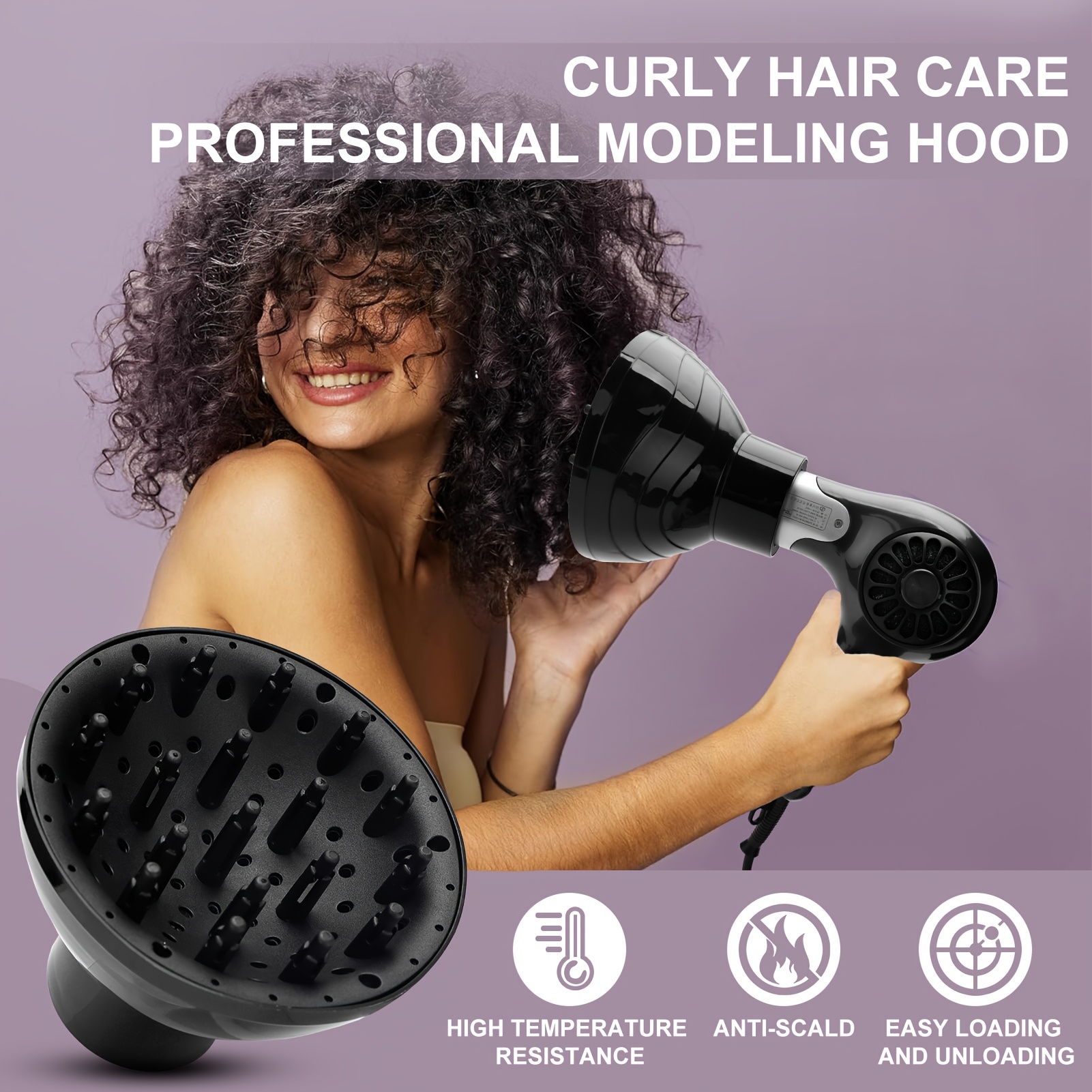Universal Curling Diffuser & Hands-Free Drying Cap Hair Dryer Set