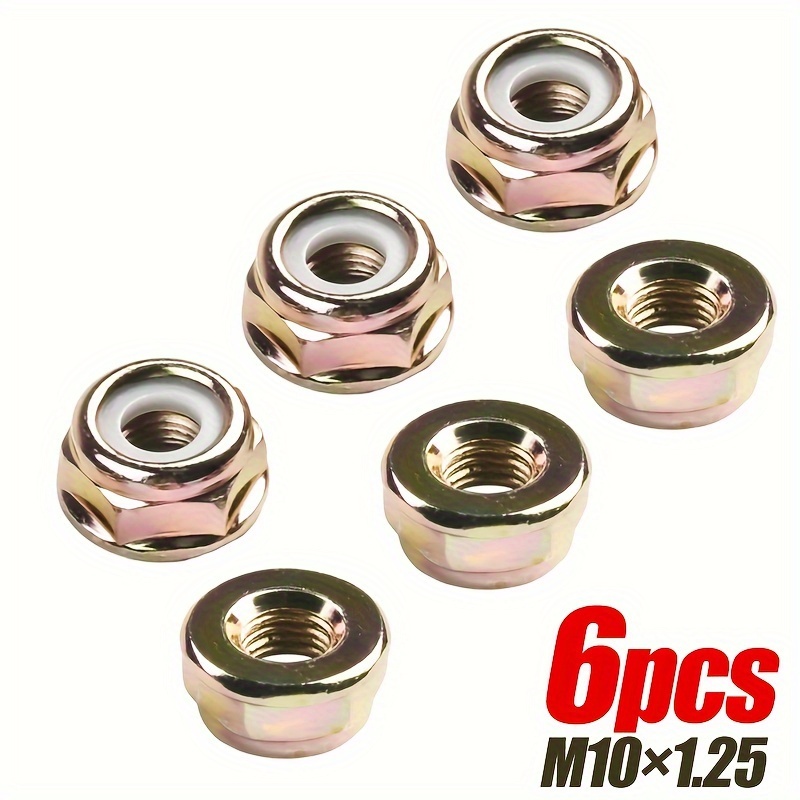Image of 6/10pcs Nut Universal M10x1.25 Left-hand Thread Replacement Part Lawn Mower Trimmer Additions Left-hand Thread Blade Nut Replacement Part, Lawn Mower Additions Lawn Mower Parts
