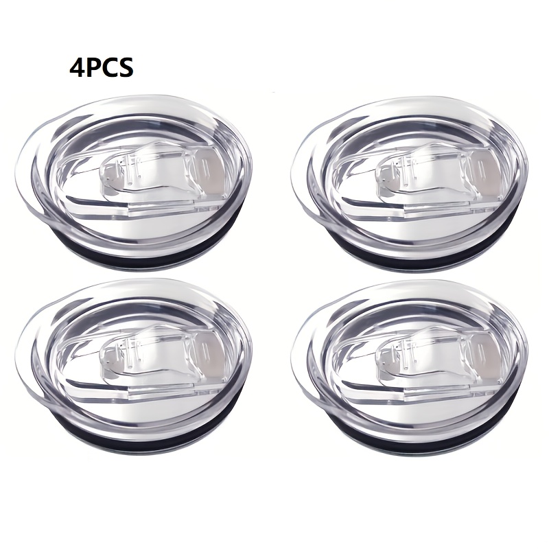 Image of 4pcs 20 Oz Tumbler Replacement Lids Plastic Splash Resistant Lids Covers Spill Proof Skinny Covers For Mouth Tumbler Cooler Cup (clear Color)suitable For Cup Mouth Diameter Of 2.874 Inches