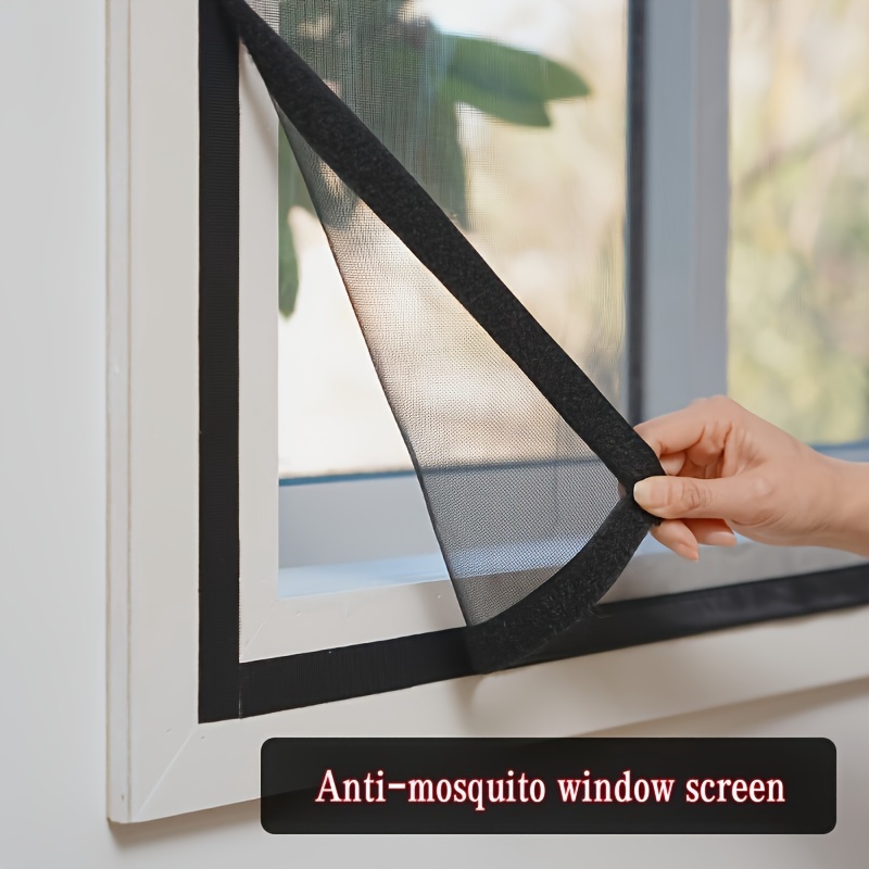 Polyester Anti-Mosquito Window Screen Net, Self-* No-Drill Installation, * Mesh Curtain for Fly Bug Protection, Breathable & Transparent