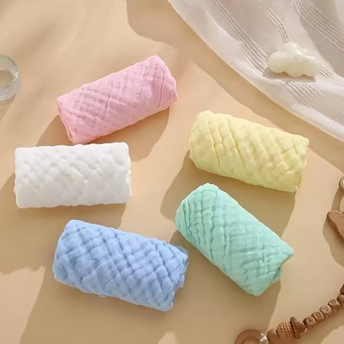 5pcs solid color small washcloth material breathable friendly towel hand towel washcloth
