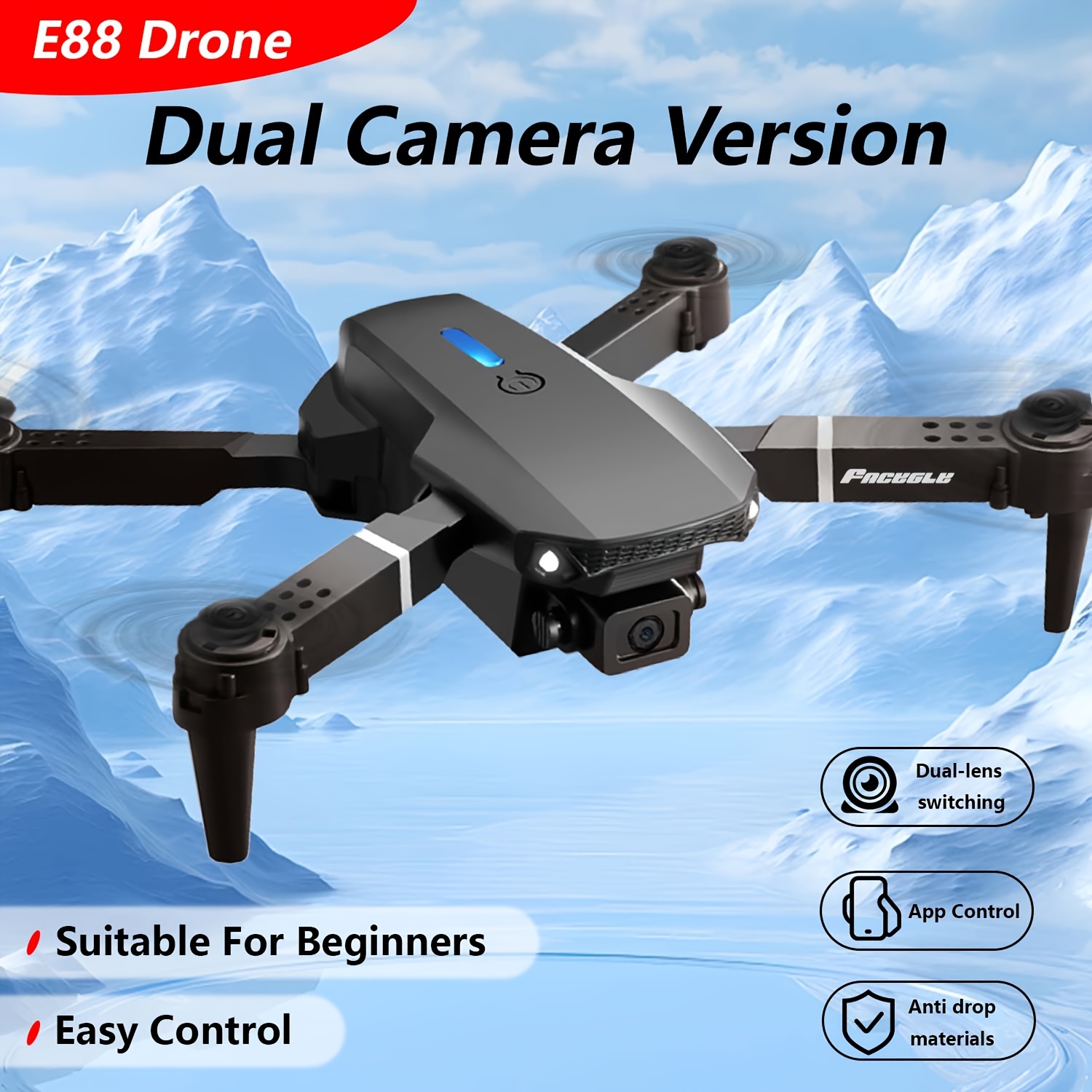  88 remote control with 480p resolution camera for indoor and outdoor shooting video recording positioning double folding hold toy 360 degree rotation mode flip multiple flight for beginners and advanced players affordable christmas gift details 1