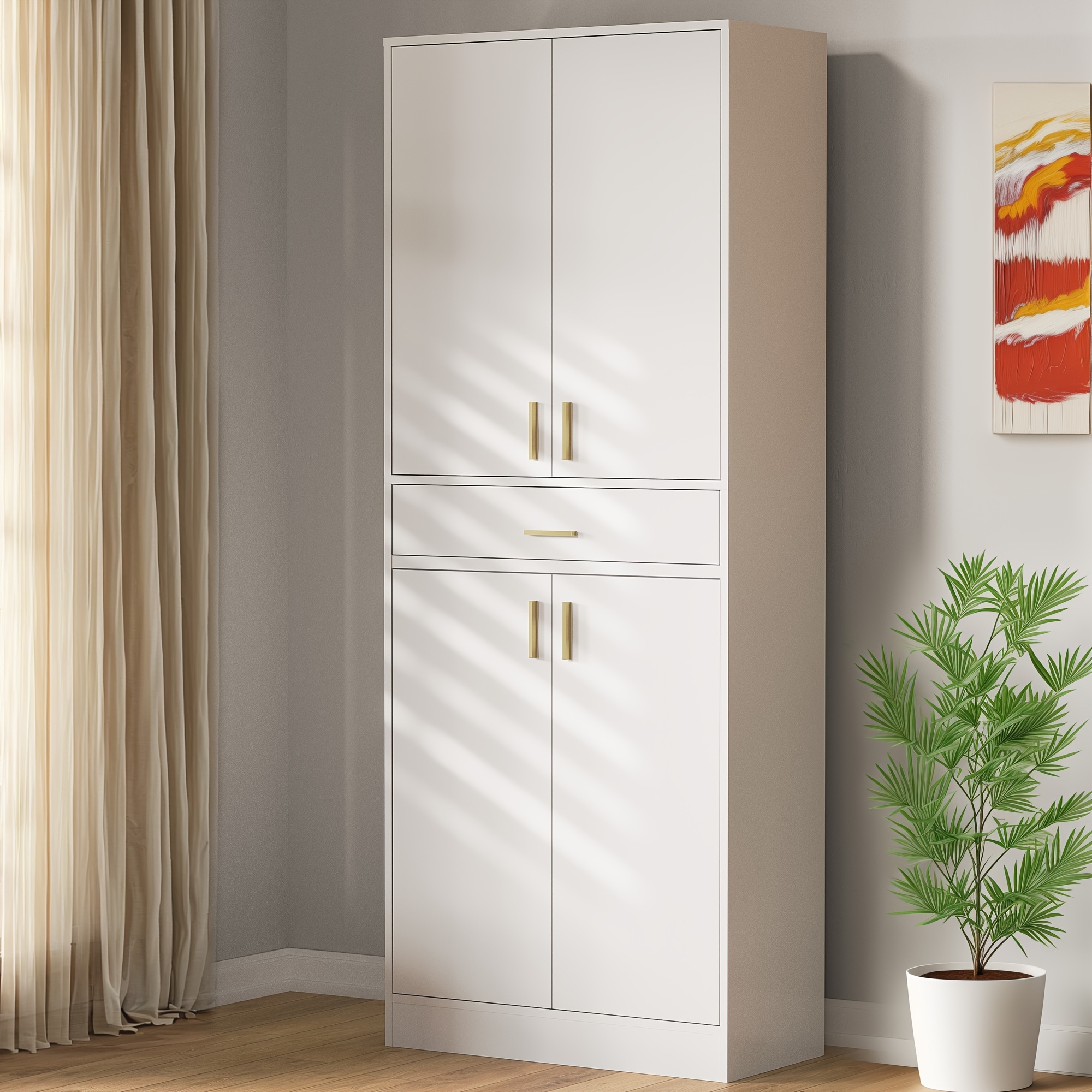

Aurorome 70" Kitchen Pantry, Freestanding , And Adjustable Shelves For Kitchen, Bathroom Or Hallway