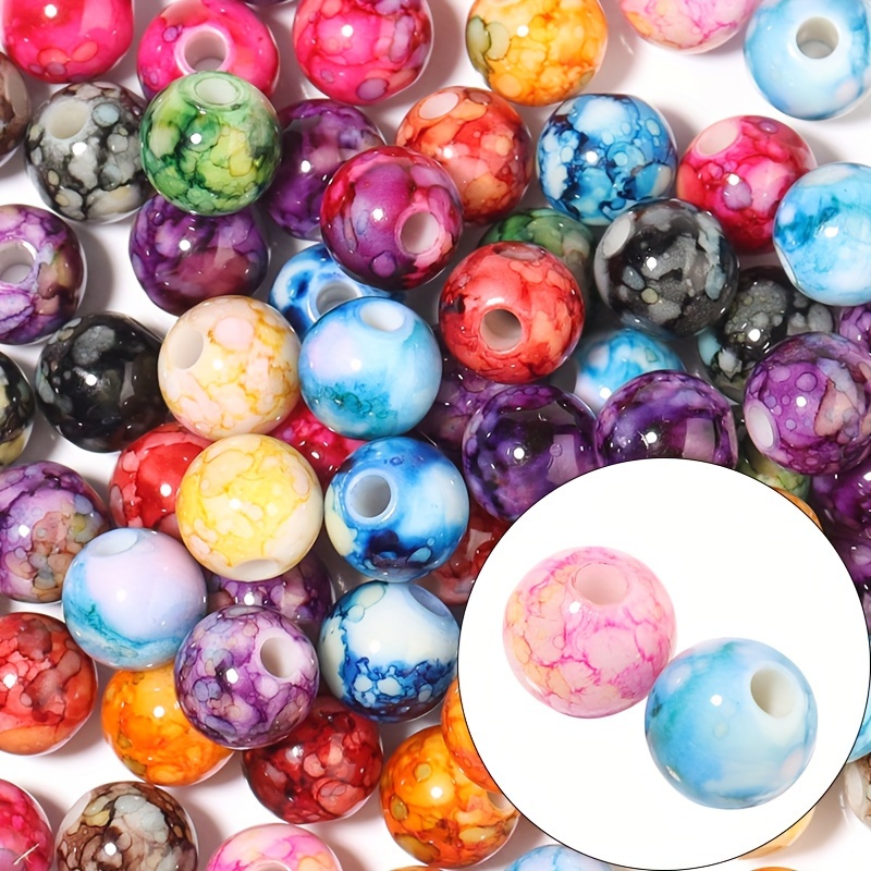 

100pcs Mixed 10mm Irregular Ink Diy Bracelet Necklace Decorative Pen Art