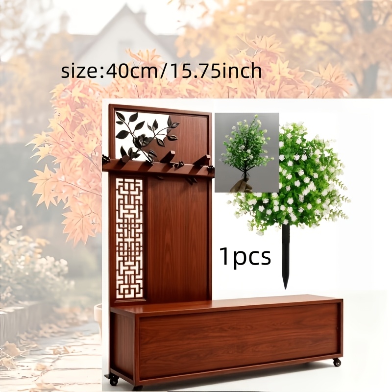 TEMU 1pc Pack = 1 Camellia Flower   1 Artificial Simulation Green Plant With , Uv-resistant Artificial Camellia Flower Shrub, Realistic And Lifelike