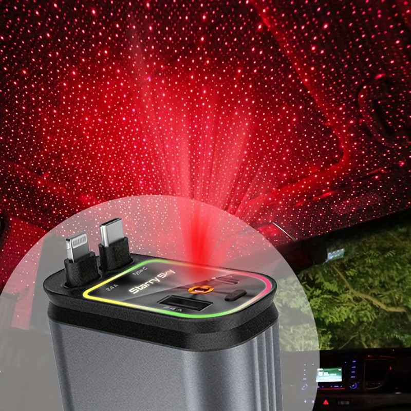 

Star Projector Night Light Car Charger - 4-in-1 Retractable -free Cables, 2 Usb Port Adapters, Cm/31 Inch Long Retractable Cable, Durable And - For - Great Gifts For .