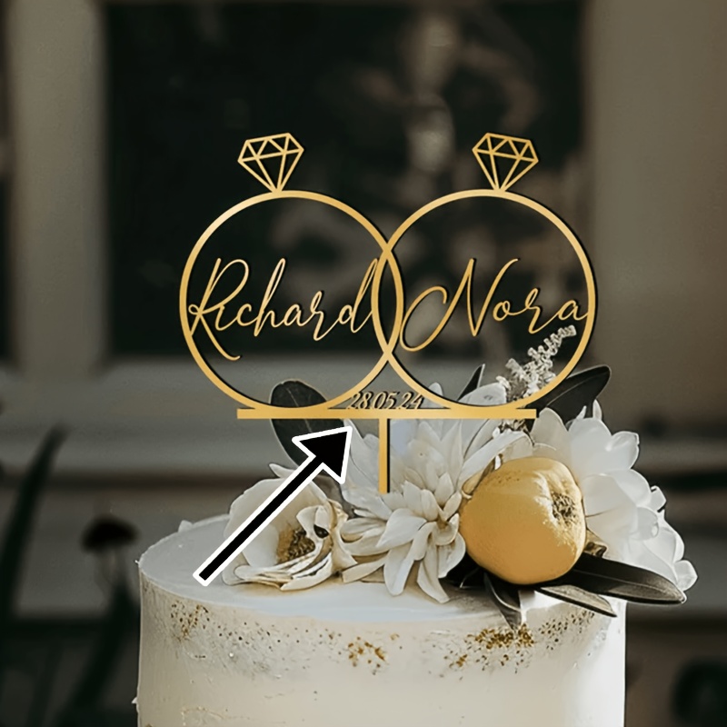 1pc Custom 2d Flat Personalized Acrylic Cake Decoration - Personalized Mr. And Mrs. Wedding Decor, Elegant Lettering For Birthdays, Anniversaries, And Graduation Season Weddings