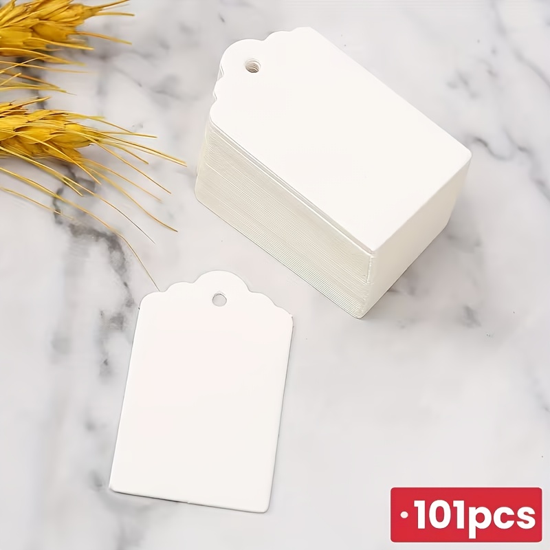 E-shop 101 Stück Mini Blanko Geschenkanhänger - Braune Preisschilder mit Aufhängeloch, langlebig und leicht zu lesen, für Bastelarbeiten,