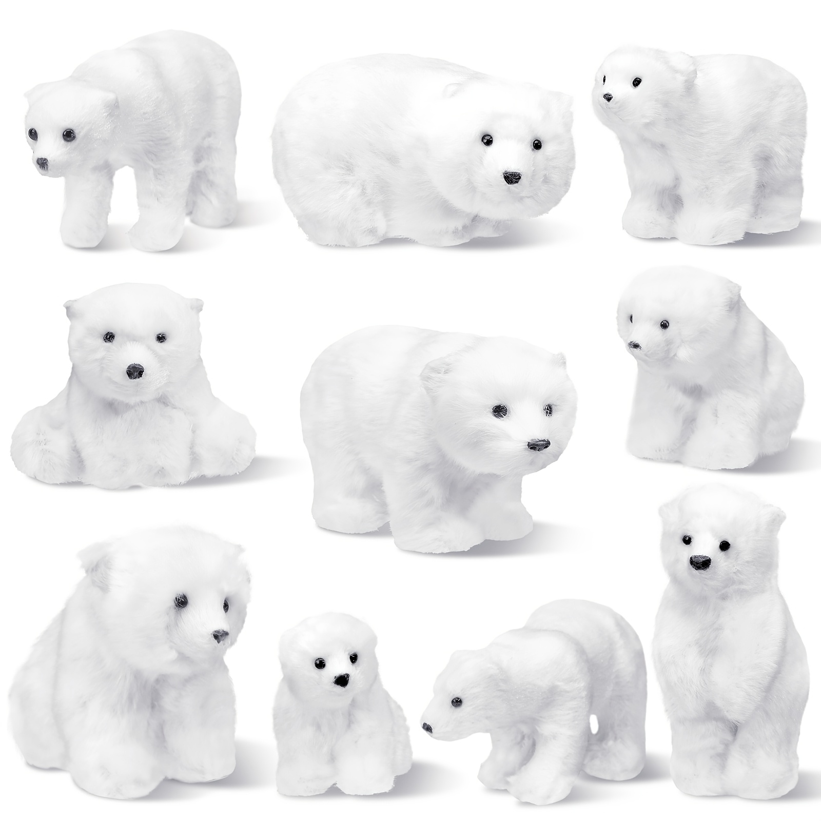 TEMU Set Of 10 Adorable Bear Ornaments For Your Christmas Tree, Featuring Cute Furry Designs Perfect For Winter Rustic Home Decoration