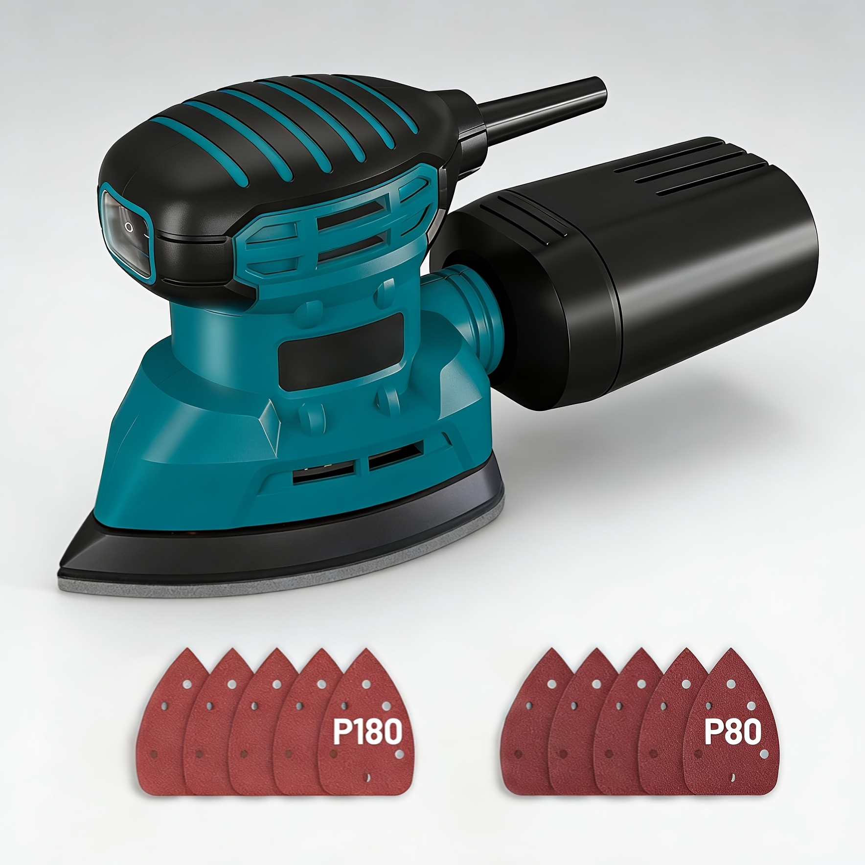 Image of 170w Sander, Compact Triangle Detail Sander Up To 12, 000 Rpm, Low Vibration Palm Sander With 12 Sanding Sheets (140×140×80 Mm), Hook & Loop, Dual Dust Extraction For Wood And Metal