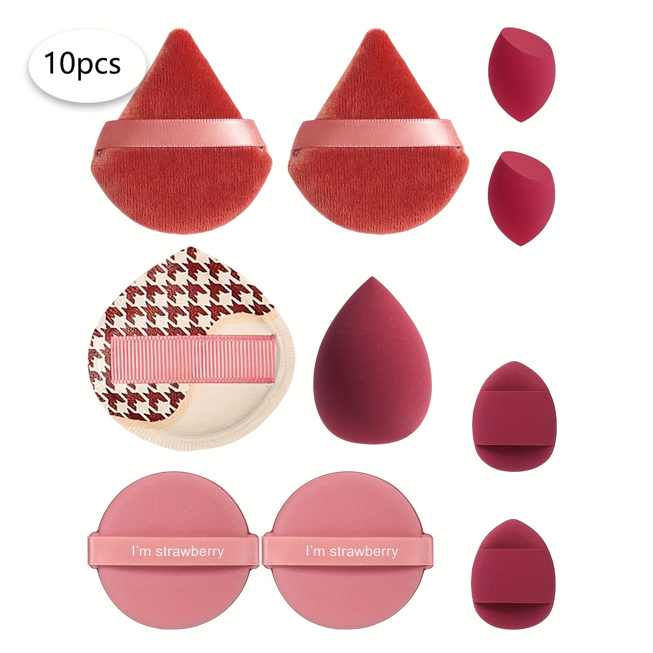 TEMU 10/20/40/ st Multifunktionella Sminksvampar - Latexfria Vattenaktiverade Beauty Blenders för Foundation, Concealer, Puder & Ögonskugga - Alla