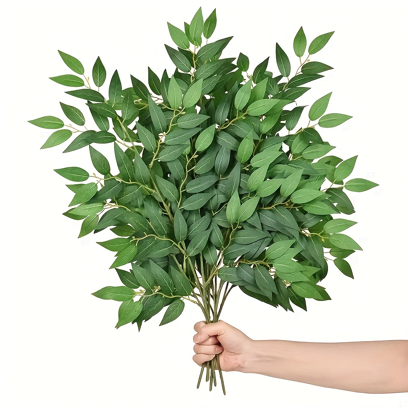 

Set Of 3, 22-inch Italian Ruscus Green Plant Stems, Artificial Garland Vines For Hanging Sprays, Suitable For Diy Wedding Arch Bouquet Fillers And Table Centerpieces For Home Decor.