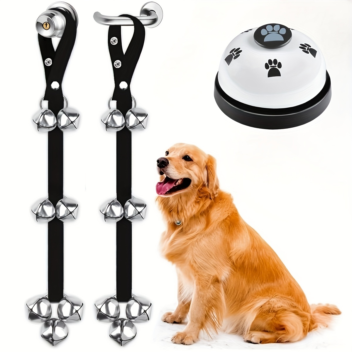 TEMU 2pcs/3pcs Dog Doorbell Sets, Pet Training Bells, Loud Dog Bells For Outdoor Toilet Training And Communication Devices, Interactive Toys For Cats