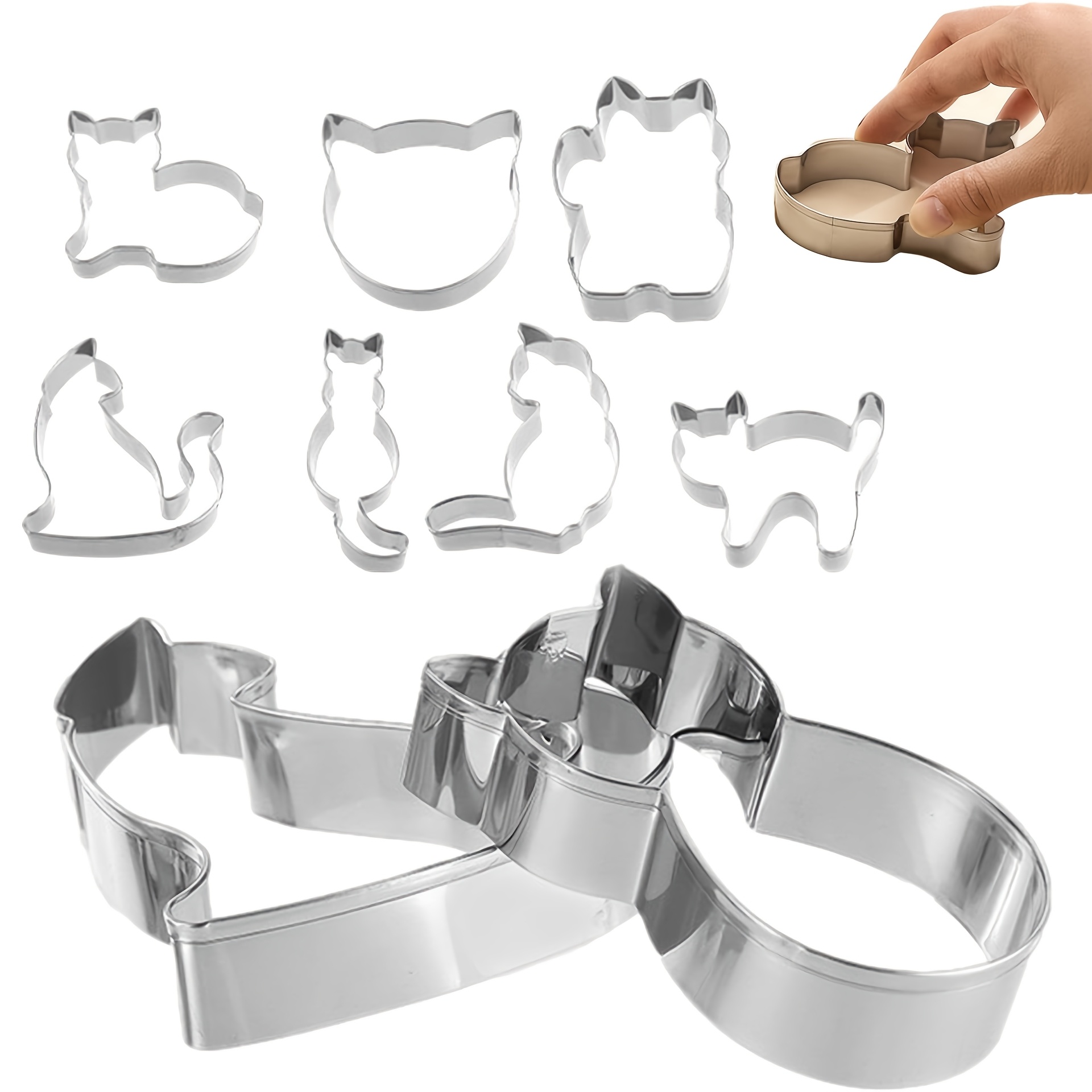 

9pcs, Kitten Shape Cookie Cutter, Pastry Cutter, Cookie Cutter, Baking Tools, Kitchen Accessories