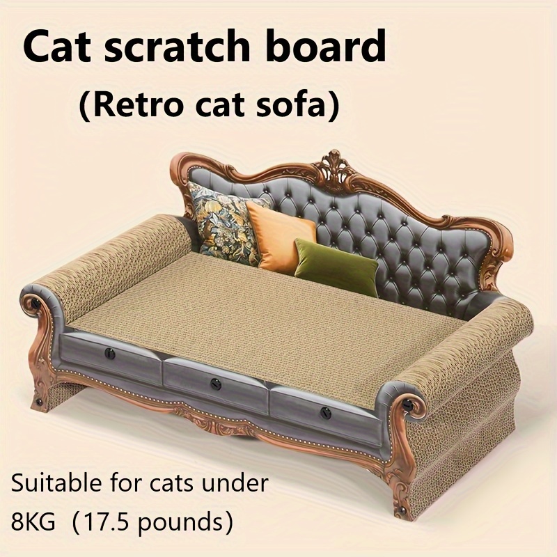 

Canapé de de luxe pour chat, lit de chat élégant en carton avec coussins, meuble de maison pour chats et tendance - Lit de de style rétro pour chat