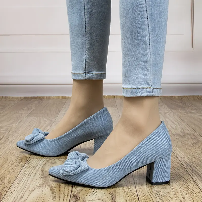 light blue denim block heel shoes women featuring a sleek - Temu Austria light blue denim block heel shoes women featuring a sleek - Temu Austria