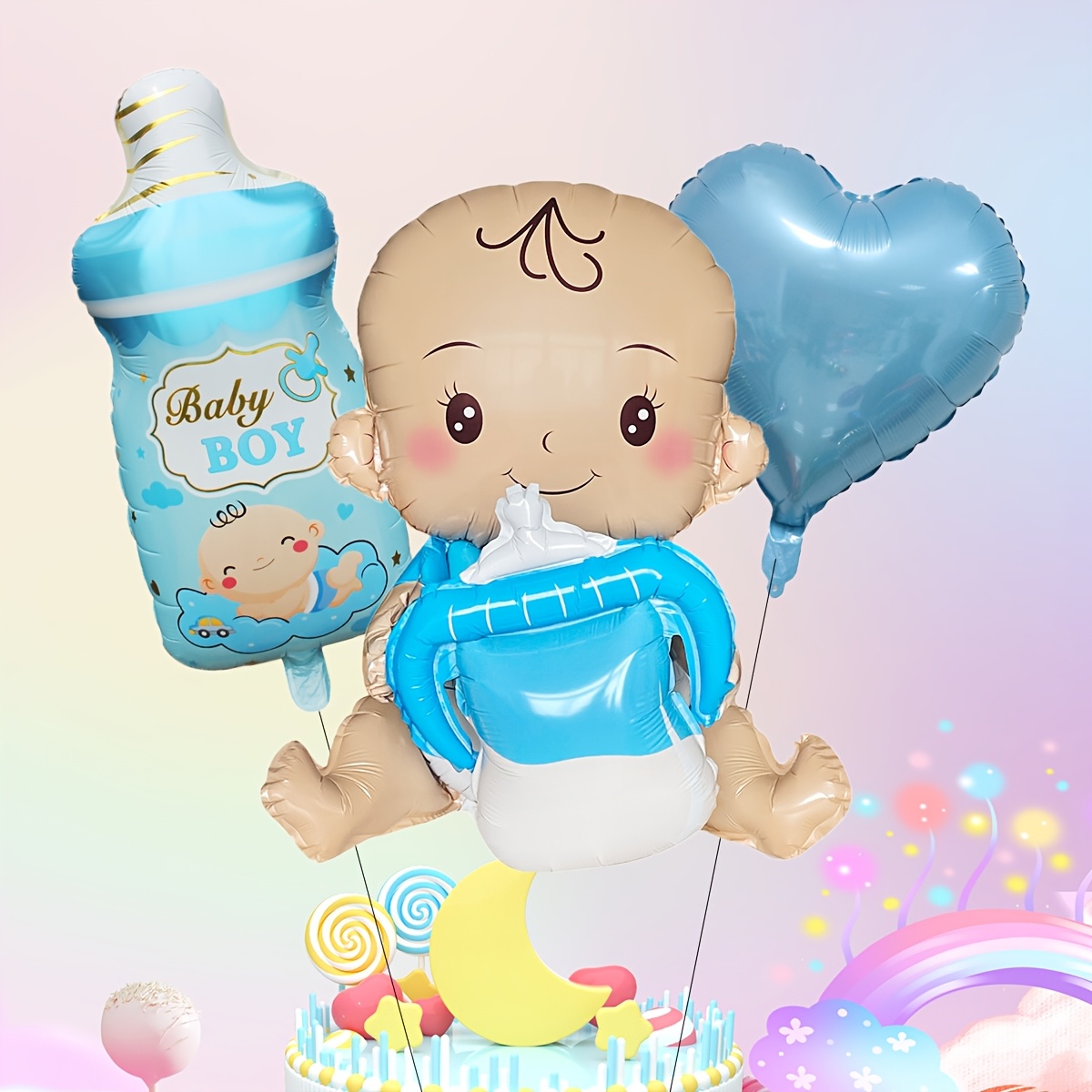 Image of 3pcs, , 3d Hug Feeder Balloons Set, Shower Party Decoration, 1st Birthday Decorations, Gender Party Decorations, Birthday Party Decor For Christmas, Halloween