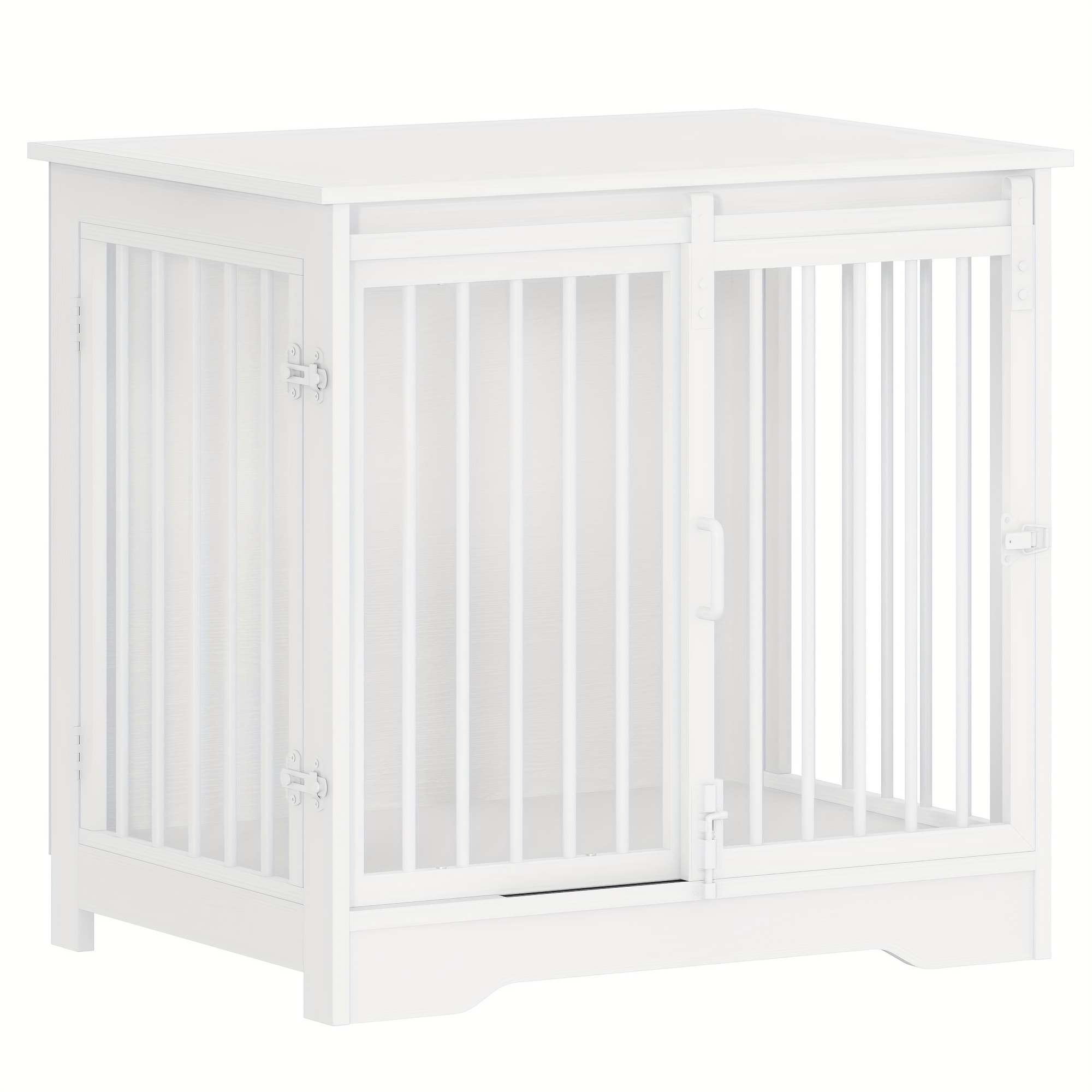 Dog Crate Furniture, 69cm Double Door Dog Cage For Small/medium/large Dogs With Side Table, Modern Indoor Pet Kennel, Size 49 × 69 × 64.5cm