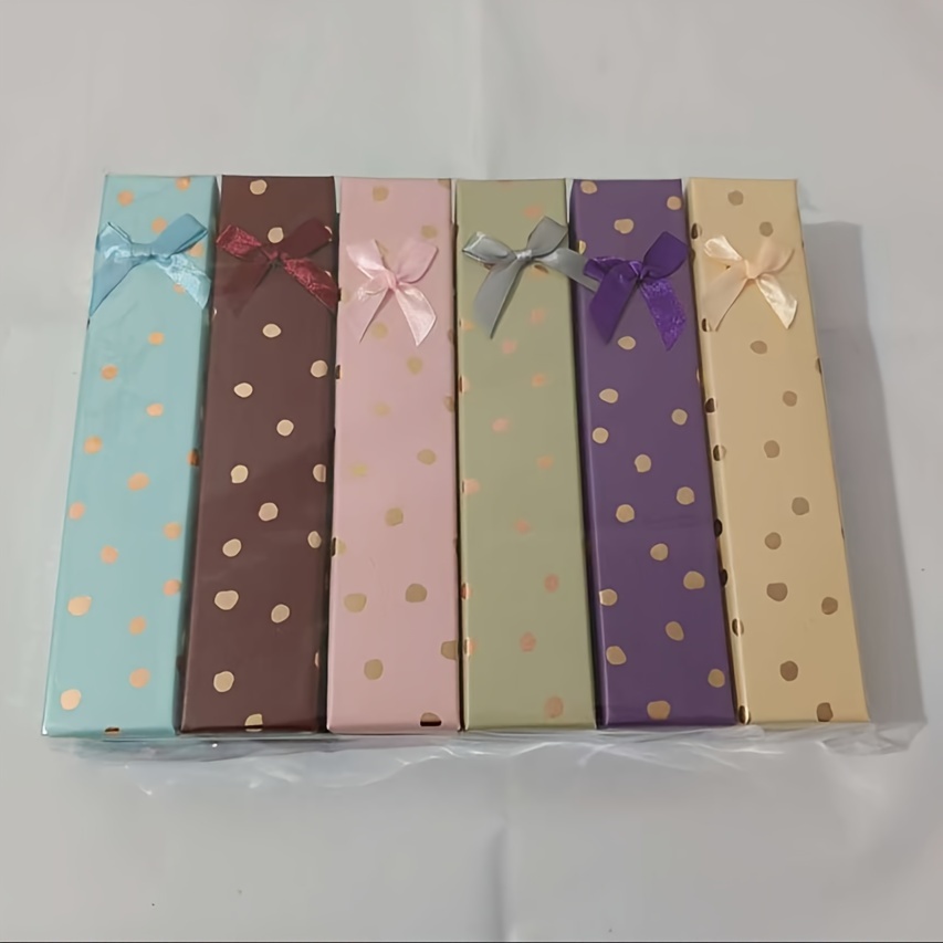 12 Golden Foil Jewelry Gift Boxes with Bowknot