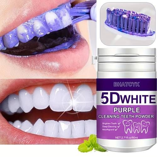 1pc 5d purple teeth cleaning powder teeth polishing tooth deep cleaningpowder tooth cleaning powder for daily