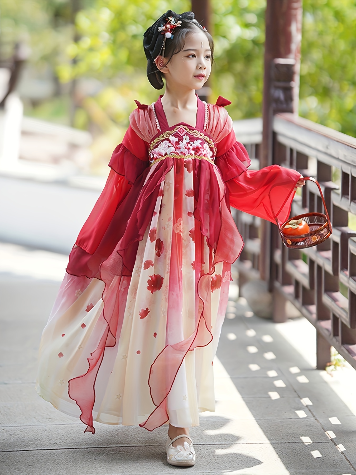 Girl's Hanfu *-Autumn Festival Dress Chinese Style Flowing Fairy Ancient  Dress