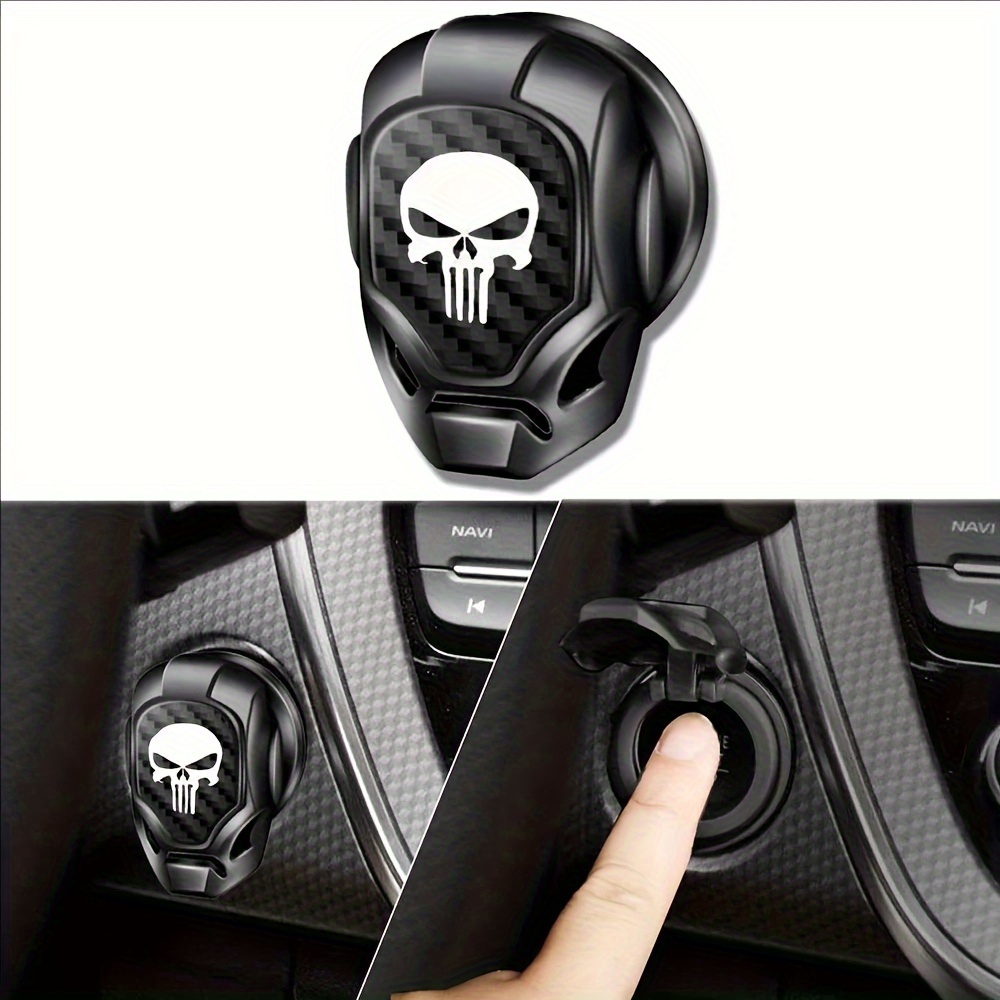 

-themed Carbon Fiber Push Start Button Cover - Aluminum Alloy, & Resistant For Most Vehicles