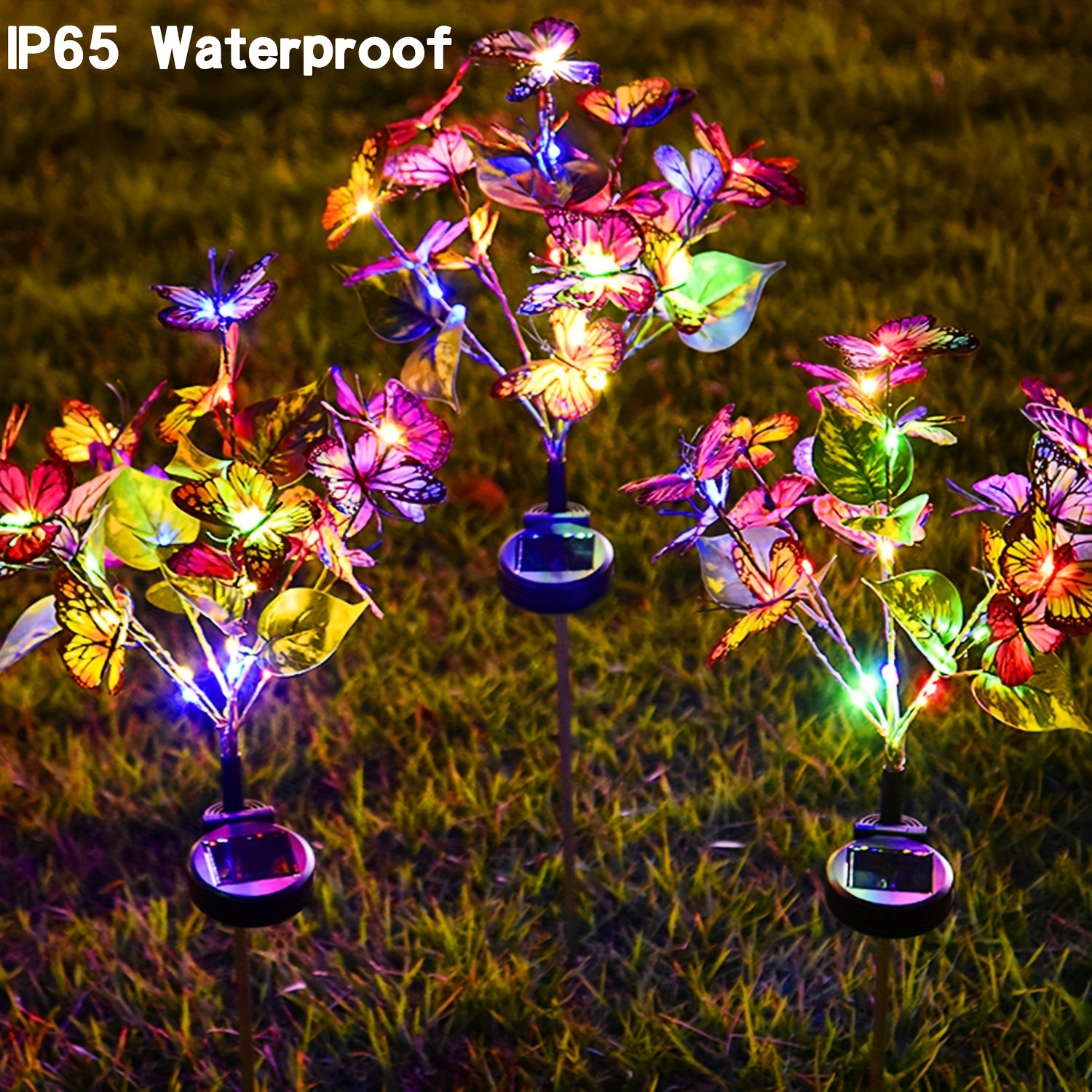 Solar Swaying in Wind Butterfly Lights Decorative Garden Lights Color Changing Outdoor IP65 Waterproof Solar Powered LED Lights fo