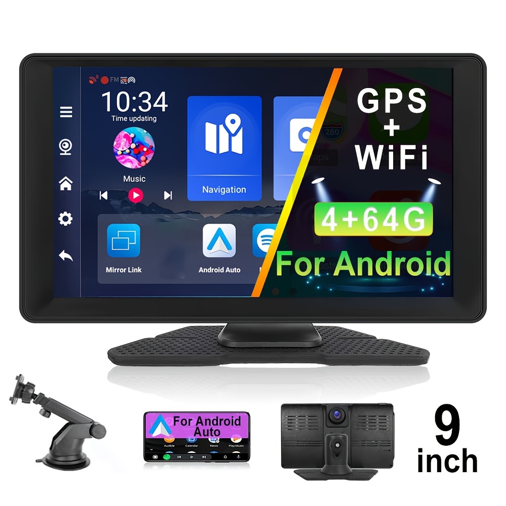 4+64G Android 13 Car Stereo with Wireless Apple Carplay Android Auto,10.1”  HD Touchscreen 8 Core Car Radio with Mirror Link WiFi/4G GPS Bluetooth
