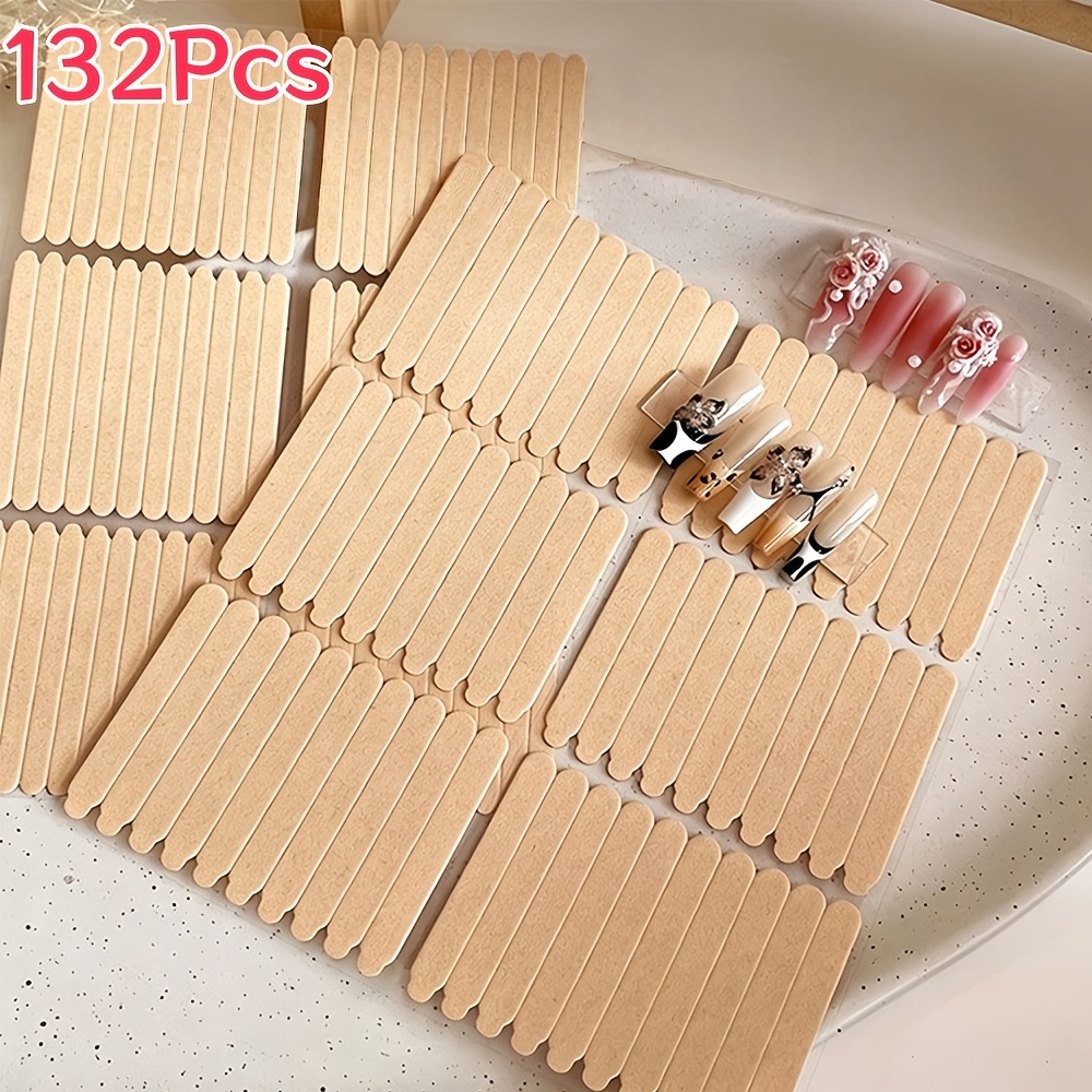 TEMU Présentoir à faux ongles transparent 132 pièces avec bandes de ruban adhésif et colle gelée pour présentation et des ongles, support pour patchs