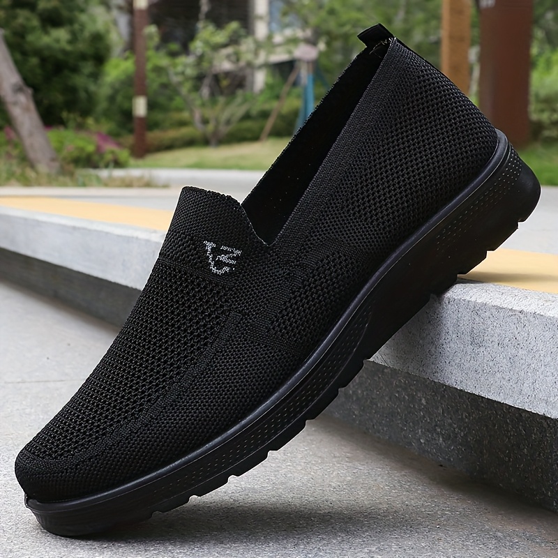 Men's Stylish Solid Knit Casual Shoes - Lightweight, Breathable, Non-Slip - The Perfect Choice for Outdoor Adventures and Leisure Enthusiasts