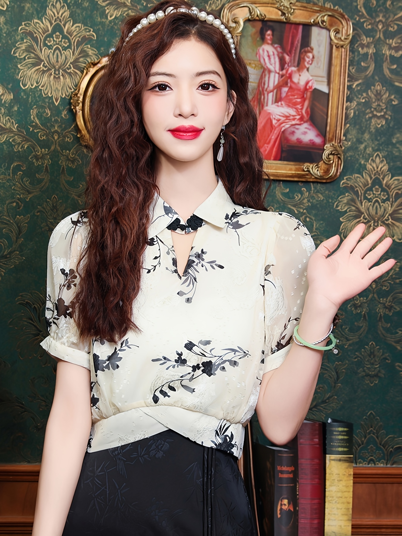 Chinese Blusas Modelos Chinos Blusa Elegante Mujer Estampado