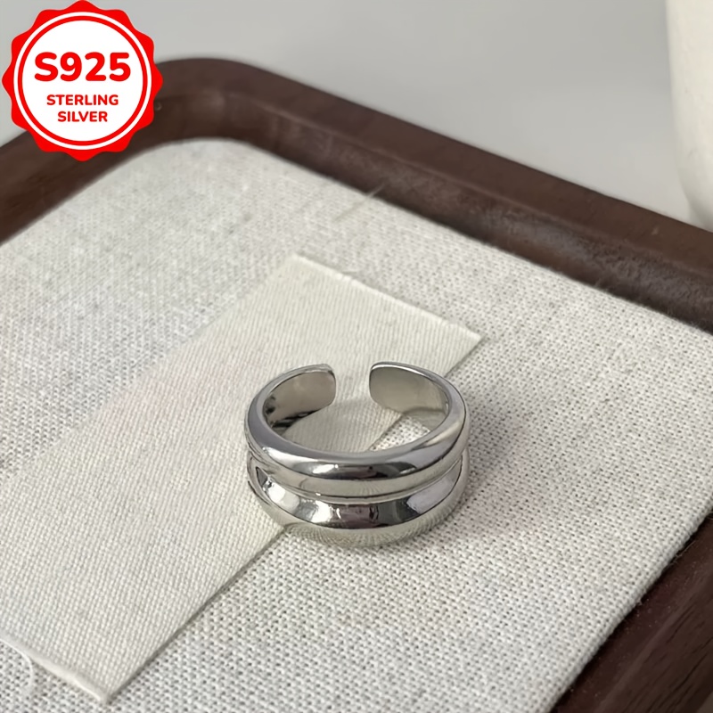 925 Silver Double Layered Stacking Ring Hypoallergenic Minimalist Daily Wear