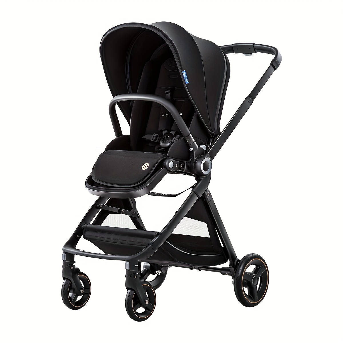 

Reversible Stroller, Emu Full-size Stroller, Full Recline Cockpit Compact Stroller, Stroller For City, Outdoor, Travel (black)